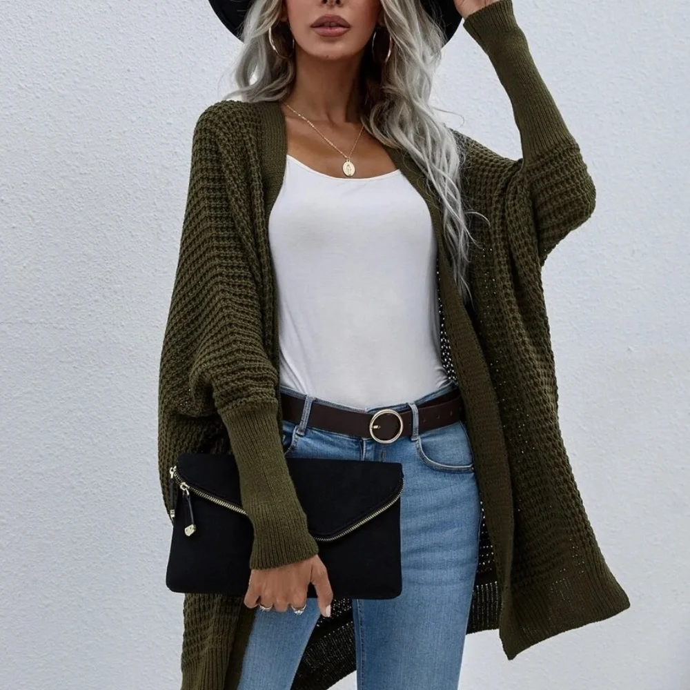 Cozy Batwing Sleeve Knit Open Front Cardigan - Picture 4 of 12